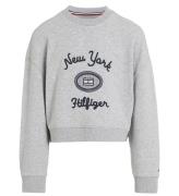 Tommy Hilfiger Bluse - NY Embroidered - Light Grey Heather