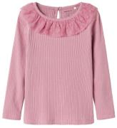 Name It Bluse - Rib - NmfNajas - Mauve Orchid m. Hjerter