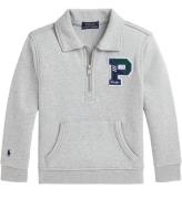 Polo Ralph Lauren Sweatshirt m. LynlÃ¥s - GrÃ¥meleret m. Navy