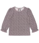 Hust and Claire Bluse - Vaflet - Ariella - Gray Lilac m. Blomste