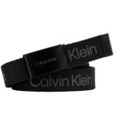 Calvin Klein Bælte - Canvas Logo - Ck Black