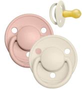 BIBS De Lux Sutter - Str. 2 - 2-pak - Rund - Ivory/Blush