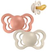 BIBS Couture Sutter - Str. 2 - 2-pak - Anatomisk - Vanilla/Peach