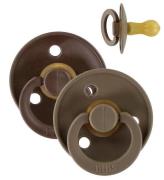 BIBS Colour Sutter - Str. 2 - 2-pak - Rund - Mocha/Dark Oak