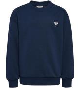 Hummel Sweatshirt - hmlJr Loose Crewneck - Dress Blue