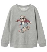 Name It Sweatshirt - NkmTehogo - Grey Melange m. Print