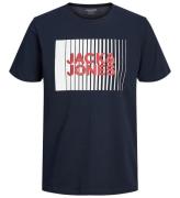 Jack & Jones T-shirt - Noos - JjeCorp - Navy Blazer m. Print