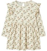 Lil' Atelier Kjole - Rib - NmfGavo - Turtledove/FLOWER