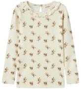 Lil' Atelier Bluse - Rib - NmfGavo - Turtledove/OLIVE