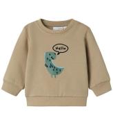 Name It Sweatshirt - NbmVonne - Weathered Teak/Hello/Dinosaur