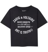 Zadig & Voltaire T-shirt - Sort m. Print/Pailletter