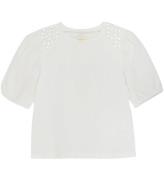 Creamie T-shirt - Broderie Anglaise - Cloud m. Hulmønster