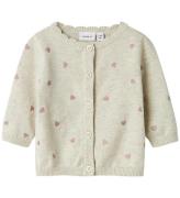 Name It Cardigan - Strik - NbfFisilly - Peyote Melange m. Hjerte