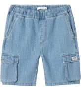 Name it Shorts - NkmRyan - LyseblÃ¥ Denim/Striber