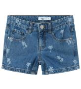 Name It Shorts - NkfRose - Medium Blue Denim/Palm Tree