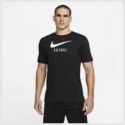 Nike T-Shirt Swoosh Futbol - Sort/Hvid