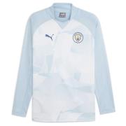 Manchester City Sweatshirt Pre Match - Silver Sky/Blå Lange Ærmer