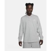 Nike Club Men's Long-Sleeve Knit Po DK GREY HEATHER/WHITE