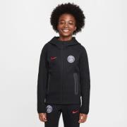 Paris Saint-Germain Hættetrøje NSW Tech Fleece FZ GX - Sort/Rød Børn